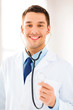 male doctor with stethoscope