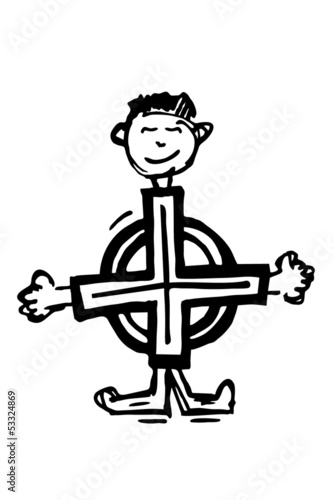 Illustration: Person mit Kreuz - Silhouette Person mit Kreuz - Silhouette