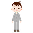パジャマを着た男性