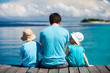 Photo: Father and kids enjoying ocean view Father and kids enjoying ocean view