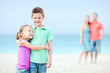 Family at beach
