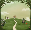 Illustration: Summer country landscape Summer country landscape