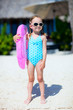 Little girl at tropical beach