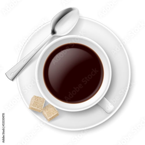 Vector: Coffee with sugar Coffee with sugar