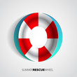 Illustration: Rescue wheel from paper - paper cut design Rescue wheel from paper - paper cut design