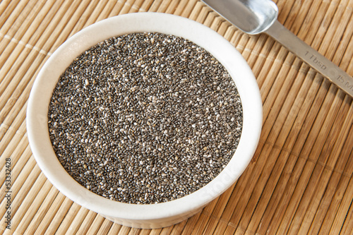Photo: Dish of Chia Seeds with a Spoon Dish of Chia Seeds with a Spoon