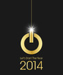 2014 golden power button christmas ball