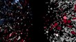 USA Japan flag sphere converging animation