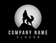Vector: wolf aon moon logo black background wolf aon moon logo black background