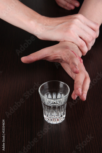 Photo: Problem of alcoholism close-up Problem of alcoholism close-up