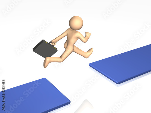 Illustration: Business man got over the pinch. Business man got over the pinch.
