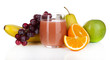 Glass of fresh juice isolated on white