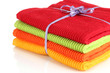Colorful towels isolated on white