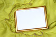Empty frame on beautiful silk background