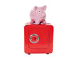 Vintage Piggy Bank on Coin Bank Safe