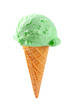 Green ice cream cone