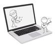 Vektor: A laptop with two musicians A laptop with two musicians