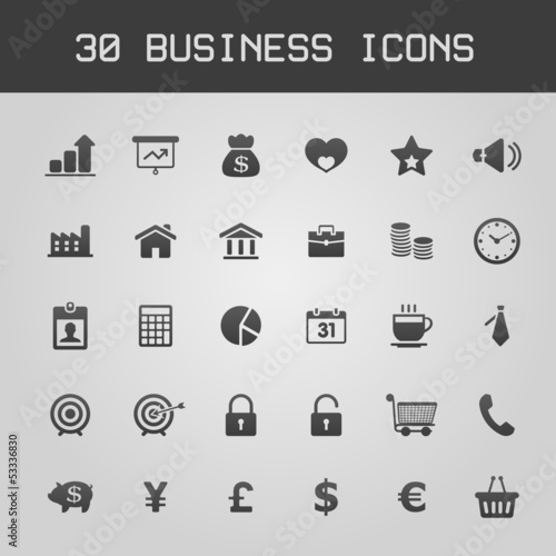 Vector: Dark Business Design elements icon set Dark Business Design elements icon set