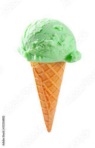 Photo: Green ice cream cone Green ice cream cone