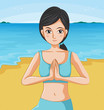 A girl meditating