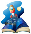 Vector: A book with a rocket A book with a rocket