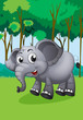 An elephant in the middle of the forest