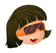 A girl wearing an eyeglass