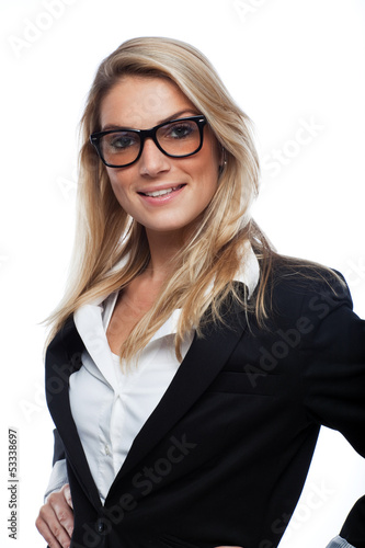 Photo: Gorgeous blond woman wearing glasses Gorgeous blond woman wearing glasses