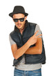 Photo: Trendy rapper gesturing Trendy rapper gesturing