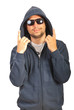 Rapper male gesturing with fingers