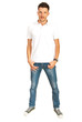 Full length of man in white t-shirt
