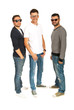 Happy three friends males