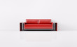 Modern interior with red sofa 3d render