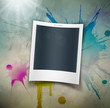 Photo on grunge background