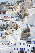 Typical houses and hotels on the slope of the caldera in Oia