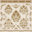 Vector: Set of vector damask ornaments. Set of vector damask ornaments.