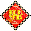 vintage social media sign, grungy, vector
