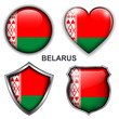 Belarus flag icons, vector buttons.