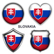 Slovakia flag icons, vector buttons.