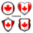 Canada flag icons, vector buttons.