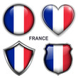 France flag icons, vector buttons.
