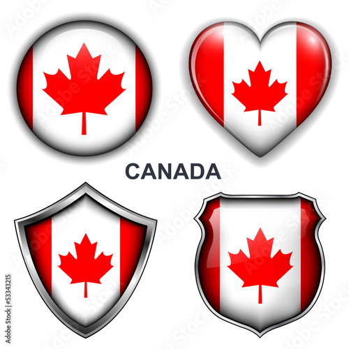 Vector: Canada flag icons, vector buttons. Canada flag icons, vector buttons.