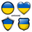 Ukraine flag icons, vector buttons.