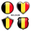 Belgium flag icons, vector buttons.