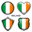 Ireland flag icons, vector buttons.