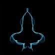 Abstract blue ornament on black background. Vector