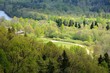 areal view on Gauja river valley in spring in Sigulda, Latvia