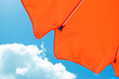 Parasol and beautiful sky with clouds