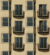 Flat, windows and balcony