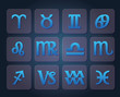 Set of zodiac signs, vector